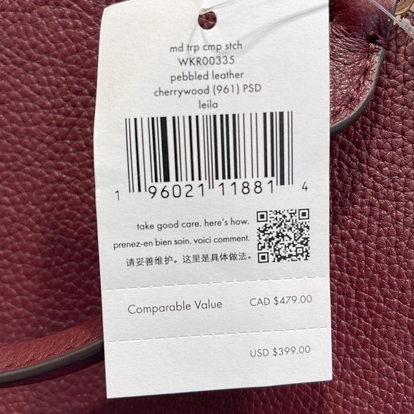 Kate Spade Leila Medium Triple Compartment Satchel 
Sherrywood - Picture 6 of 16